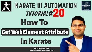 Karate UI Automation Tutorial #20 - How to Get WebElement Attribute