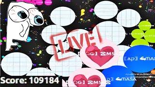 AGAR.IO INSANE NEW WORLD RECORD ÉPIC GAMEPLAY  LIVESTREAM