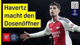 Havertz holt mit Gunners Sieg im Top-Spiel: FC Arsenal - PSG | UEFA Champions League | DAZN