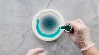 #1702 Incredibly Beautiful TEAL Larimar Effect Resin Coaster