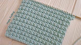 ПРОСТОЙ Рельефный узор спицами для начинающих | Waffle stitch knitting pattern