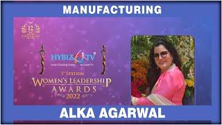 Alka Agarwal - Manufacturing Category Award || Women's Leadership Awards 2022 || Hybiz tv