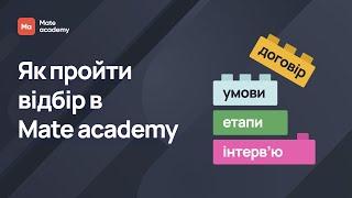 Як пройти відбір в Mate academy: умови, етапи, інтерв’ю, договір