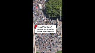 Sea of 'No Kings' protesters stretches down Seattle street