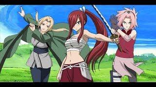 Erza vs Sakura and Tsunade