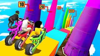 SHINCHAN AND FRANKLIN TRIED THE COLOURFUL CONES MEGA RAMP POINTS PARKOUR CHALLENGE GTA 5