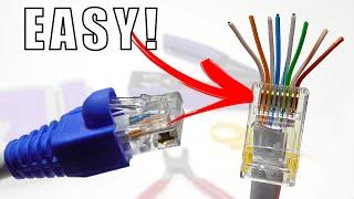 How to Wire Up Ethernet Plugs the EASY WAY! (Cat5e / Cat6 RJ45 Pass Through Connectors)