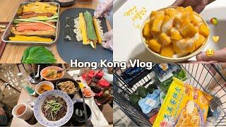 홍콩 vlog | 김밥공장 풀가동 진미채김밥 만들기 에그슬럿, 탄탄면 맛집추천, 대만여행 그 후.. 애플망고빙수 만들기 침사추이 중국집, 마트장보기, 집밥일상