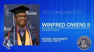 Winfred Owens II Keiser University Valedictorian, Lakeland Campus, Graduation 2021