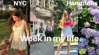 a Week in my life NYC | Sunburn makeup, healthy while traveling, Hamptons Vlog