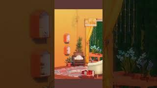 cozy warm living room with art and craft knitting space