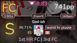 8.8⭐ worst hr player | Kotoha - God-ish [Expert] +HR 96.71% FC #1 | 741pp - osu!