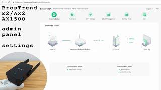 BrosTrend AX1500 Wi-Fi 6 extender dual band • Admin panel login and settings overview