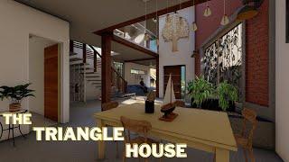 Modern Duplex Triangular House |Lumion rendering| Sketchup