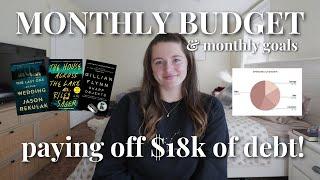 Monthly Budget Routine & Goal Setting | how much I spent, paying off debt, setting realistic goals