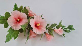 How to make Hollyhock paper flower / Paper Flower / Góc nhỏ Handmade