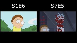 Rick and Morty - S1E6 and S7E5 Ending Synchronized