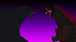 Godzilla (2019) vs Shin Godzilla (2016) animação Stick Nodes