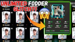 UNLIMITED FODDER GLITCH?!  TRICK TO EASILY TRAIN YOUR PLAYERS TO LEVEL 30! FC MOBILE 25