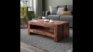 Solid\Sheesham Wood Coffee Table & Tea Table With Shelf Storage 3 Color Choices./#Douceurfurniture