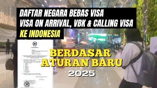 DAFTAR NEGARA BEBAS VISA,VISA ON ARRIVAL DAN VISA KUNJUNGAN KE INDONESIA-UPDATE 2025