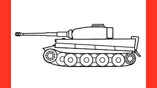 How to draw a TIGER 1 TANK easy / drawing tiger 131 step by step