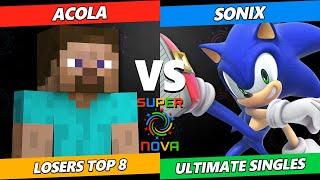 Supernova 2024 TOP 8 - Acola (Steve) Vs. Sonix (Sonic) Smash Ultimate Tournament