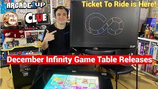 Infinity Game Table by Arcade1Up December Game Releases - Ticket To Ride, Clue, and More!