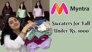 Myntra Sweater Haul | PLUS SIZE sweater and cardigan haul under Rs. 1000 | Spriha Sanjay