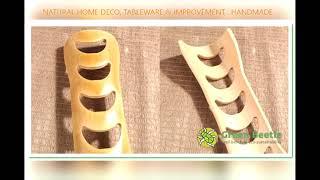 GreenBeetleStore Handmade natural bamboo storage support for tea cups