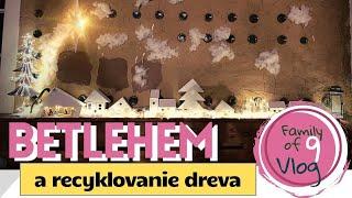 betlehem výzdoba a drevené domčeky recyklácia stavebného odpadu