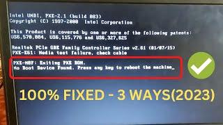 100% Fixed- No Boot Device Found Press Any Key To Reboot The Machine In Dell Laptop & PC (3 Ways)