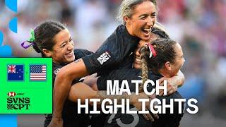 BRILLIANT Black Ferns ⭐ | New Zealand v USA | HSBC SVNS Cape Town 2024 | Women's Match Highlights