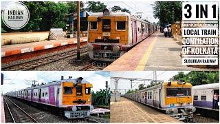 ️3 IN 1️HIGH SPEED GALLOPING EMU LOCAL TRAIN COMPILATION OF KOLKATA SUBURBAN RAILWAY || ER & SER