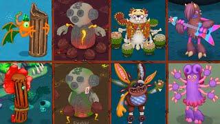 ALL Monsters Fanmade Ewubbz vs Raw Zebra vs Riles Fanmade  | My Singing Monsters