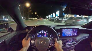 2021 Lexus LS 500 POV Night Drive (3D Audio)(ASMR)