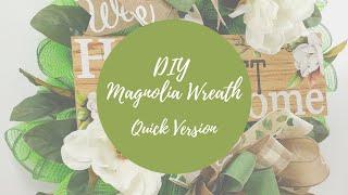 Down and Dirty Quick Version - Magnolia Wreath Tutorial Using an Evergreen Base and Deco Mesh