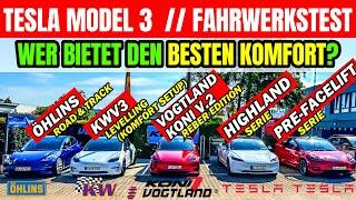 TESLA MODEL 3 FAHRWERKS-VERGLEICH: Welches bietet den BESTEN KOMFORT? | EFIEBER