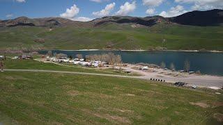 DEVILS CREEK RESERVOIR, IDAHO. Drone view, DJI Mini 2.