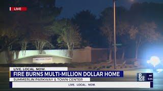 Firefighters battle blaze at multi-million dollar Summerlin home