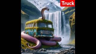 The Purple Snake On Waterfall#shorts #viralvideos #trending #animasimobiltruk #bus#beko #tronton