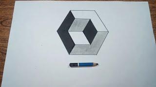 how to draw impossible cube | 3d drawing easy