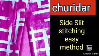 churidar side slit stitching easy method for beginners