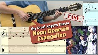 The Cruel Angel's Thesis / Neon Genesis Evangelion (Easy Guitar) [Notation + TAB]