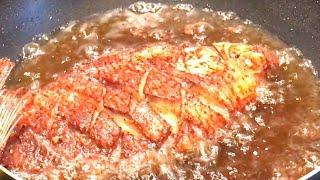 How to fry whole fish crispy juicy spicy/ fry red snapper/ whole fish fry #86