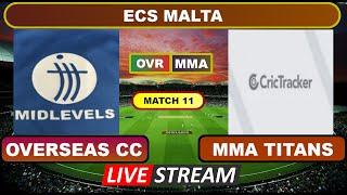 ECS Malta Live - Overseas CC vs MMA Titans Live Cricket Score & Commentary