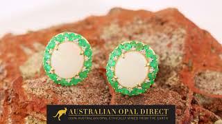 Gold Earrings, Green Earrings, Opal Stud Earrings - Australian Opal Direct | Worldwide Shipping