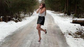 Aliona Hard Shivering on Snow, Goosebumps all Over the Skin, Shivering Girl, Frozen Girl (# 1519)