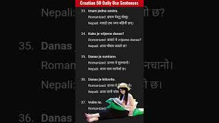 Croatian language 50 daily use sentences in nepali #croatian #language