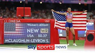 Sydney McLaughlin-Levrone wins gold in the women's 400m hurdles with a world record time of 50.37